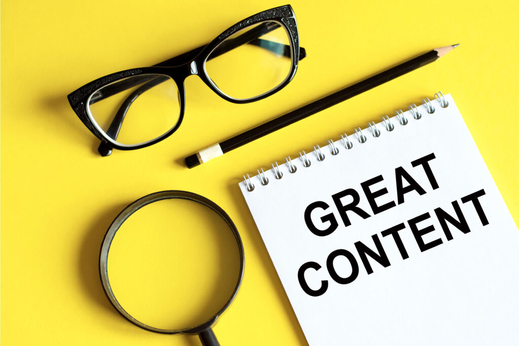 following a website audit checklist by writing great content