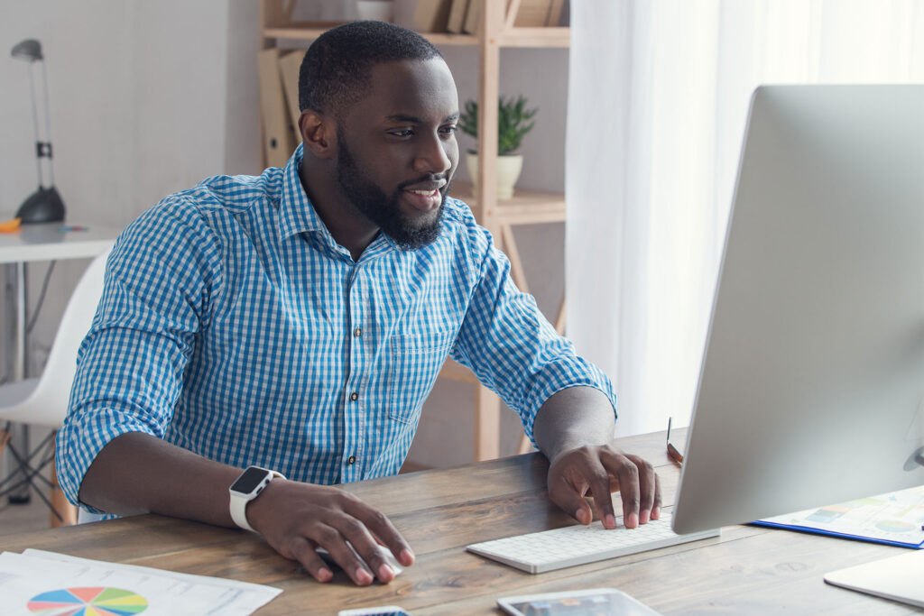 a businessman researching ppc bid management