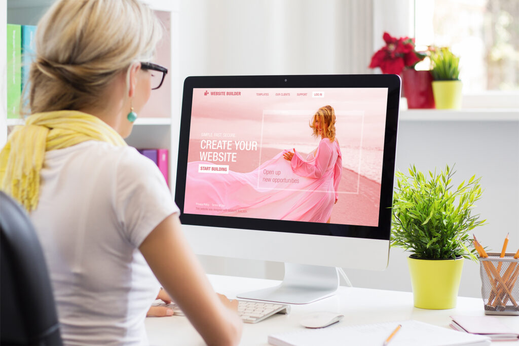 business owner building a website