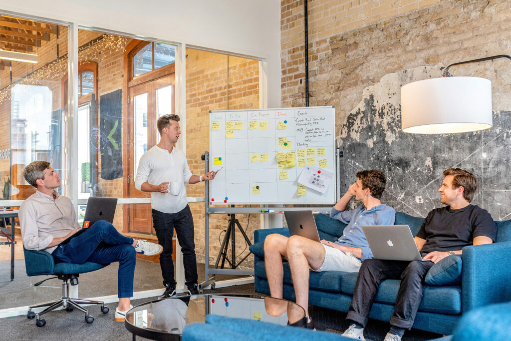 a professional team setting up a local digital marketing strategy