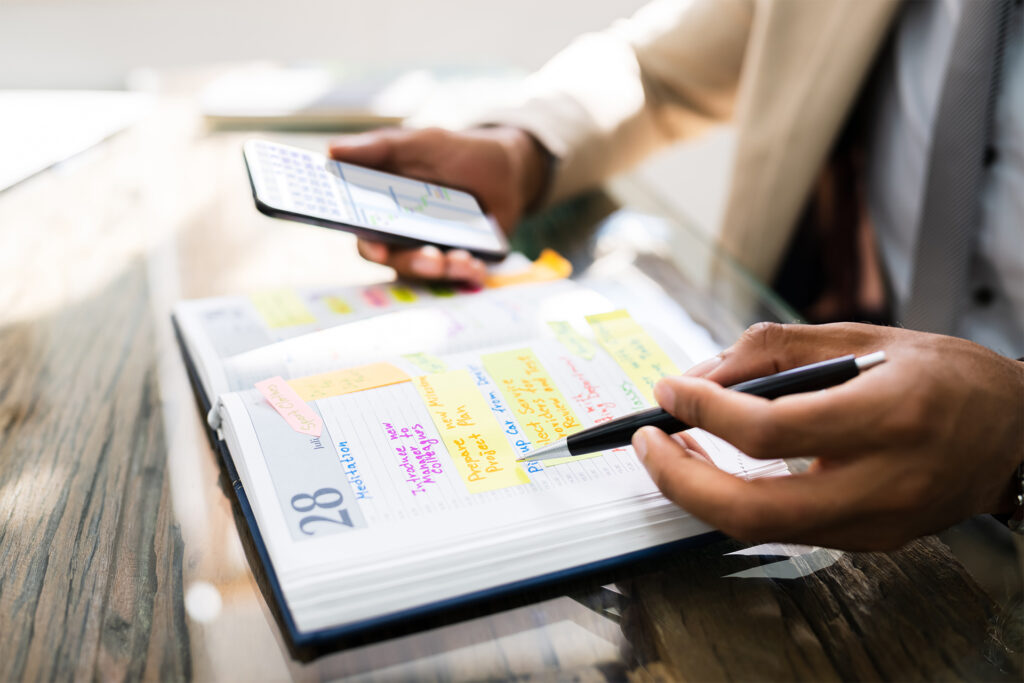 a small business owner planning an event seo strategy