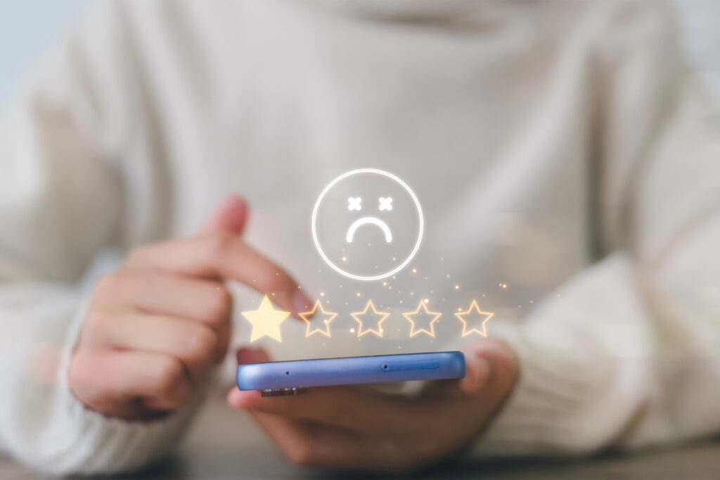 a business owners responding to negative reviews