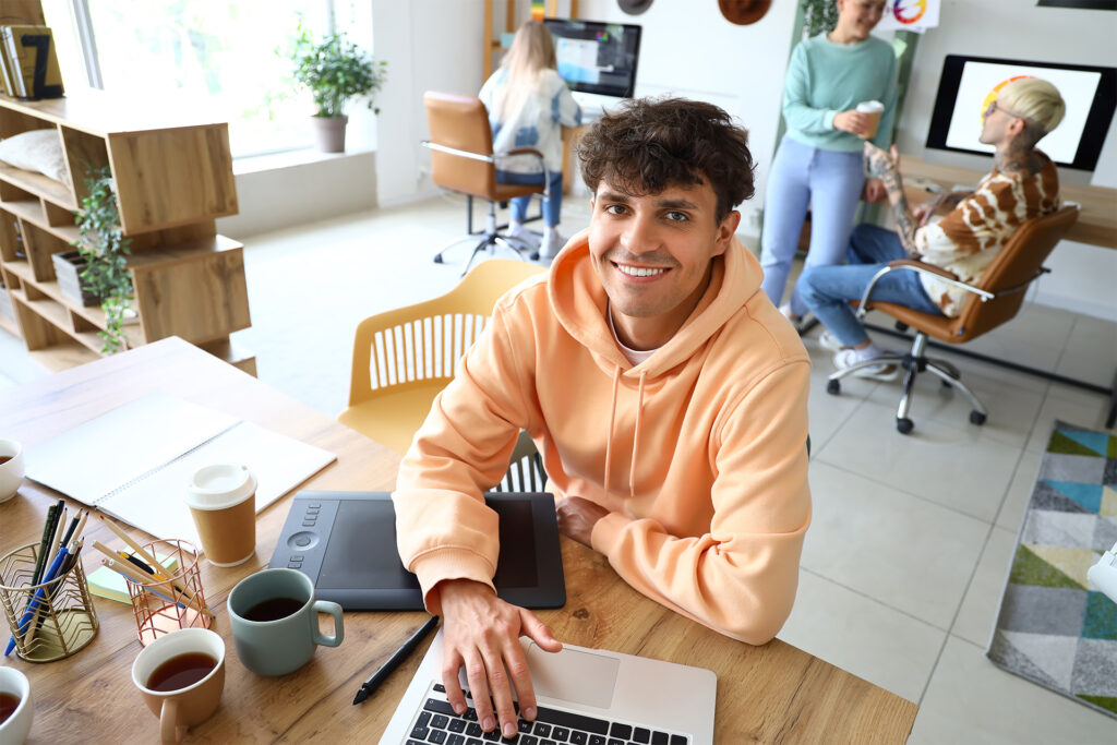 a group of marketers working on seo for a construction company