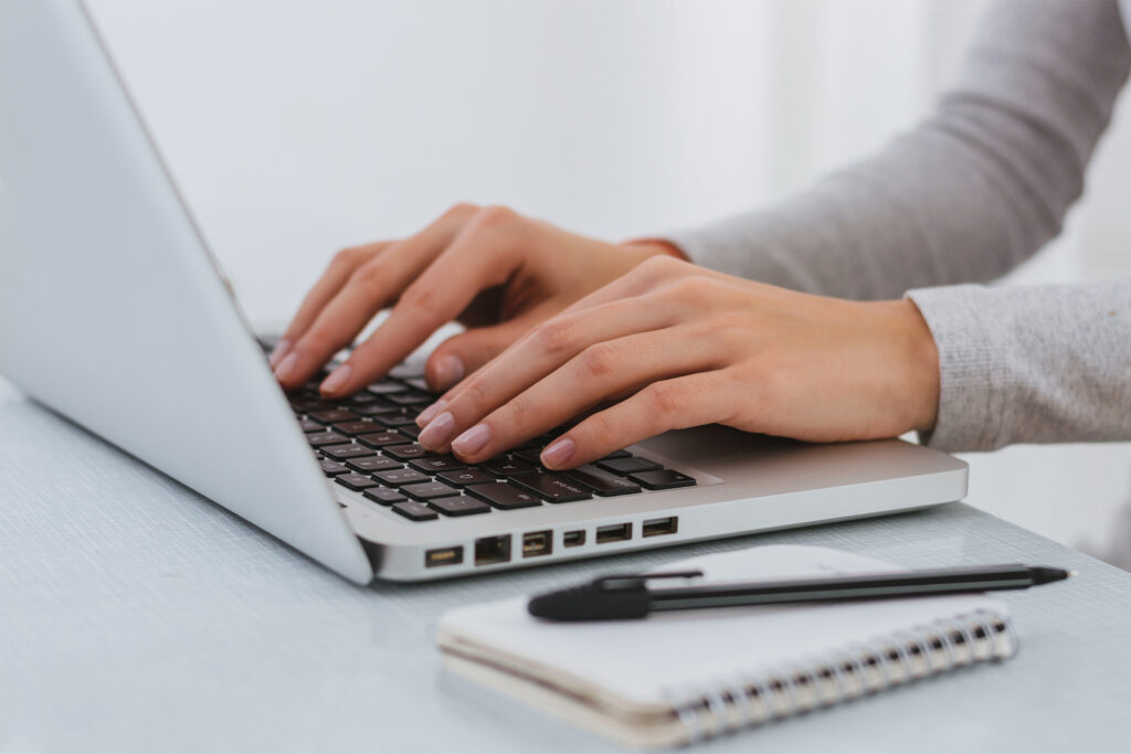 a business owner working on a content strategy