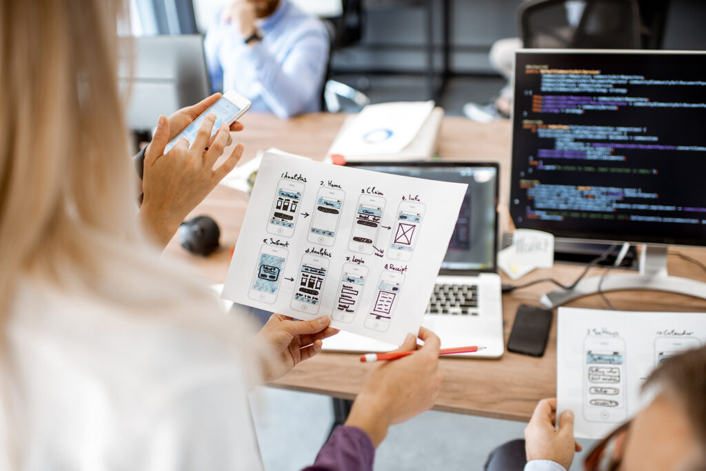 web developers looking at a mobile friendly website concept
