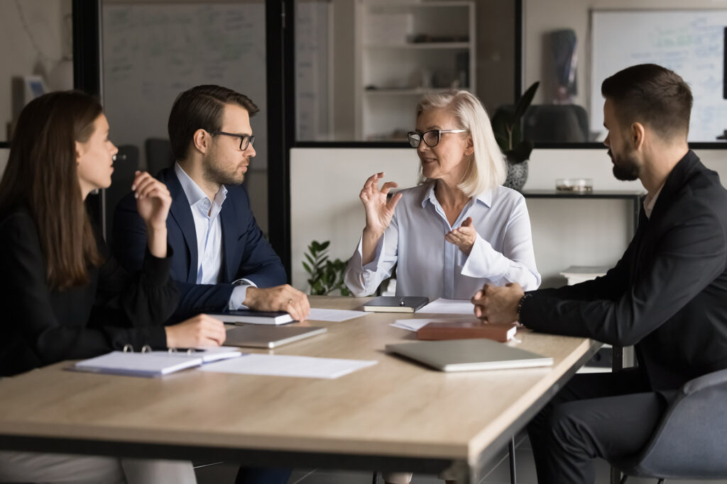 a team discussing how to grow a business online