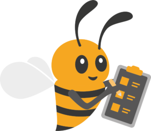 a bee holding ticking things off from a check list