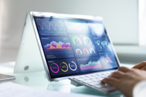 a digital marketer creating a data report from their server side tracking insights on a tablet