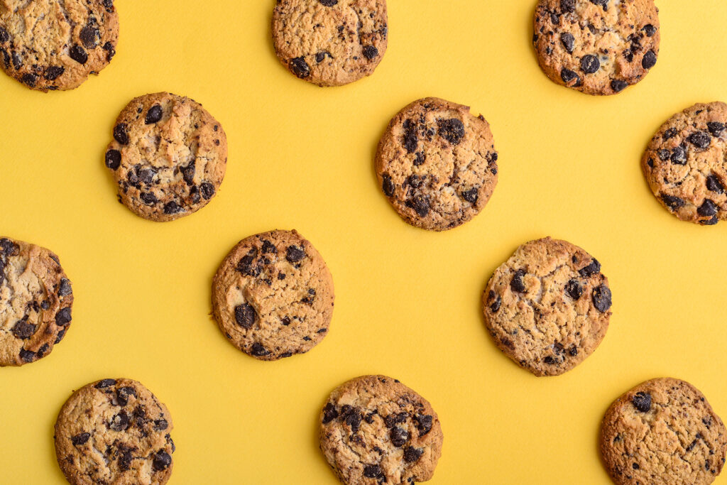 cookies on a yellow background