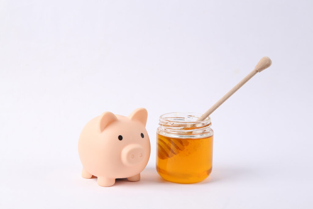 a honey jar and piggy bank representing the value of google paid search