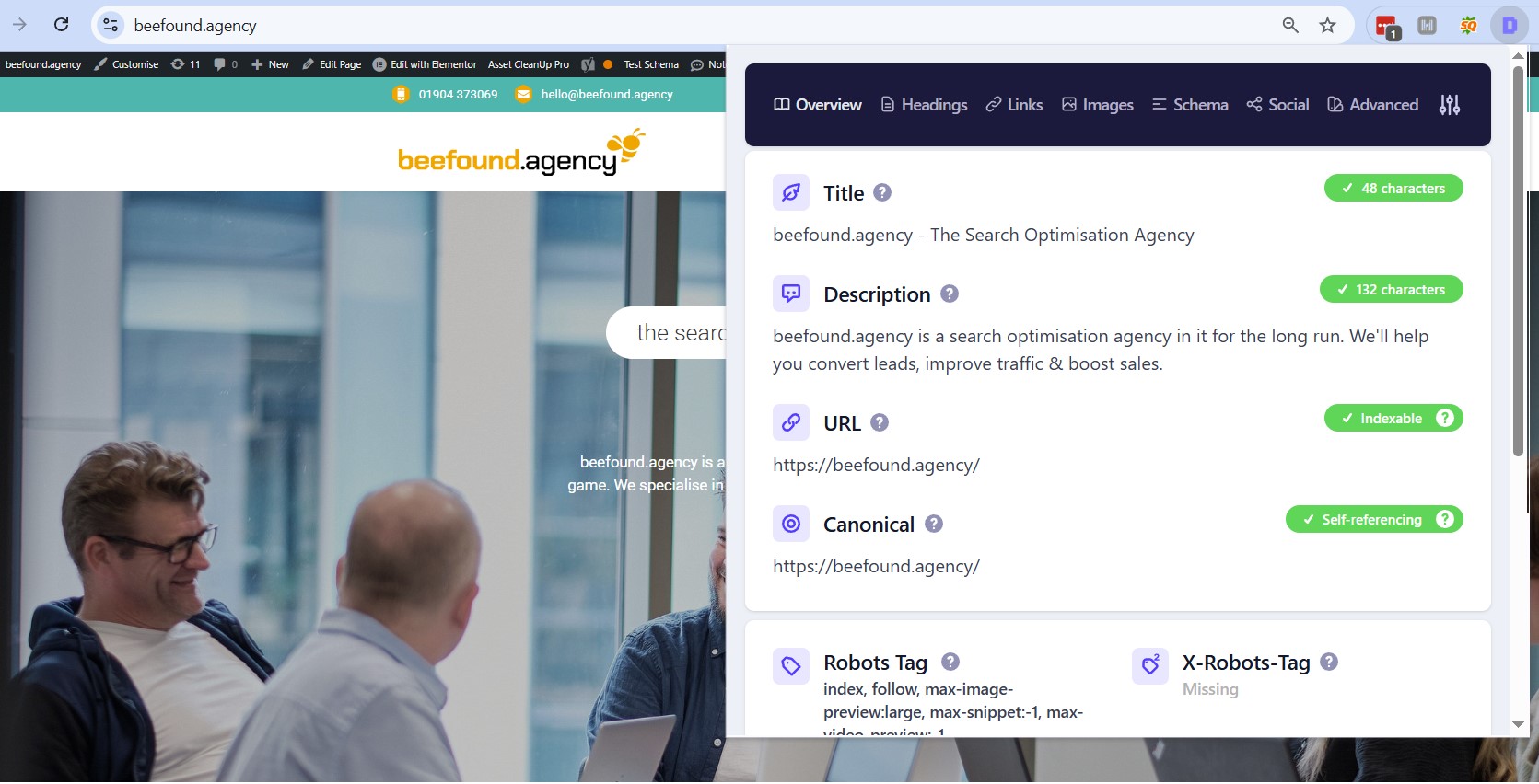 the Detailed SEO Extension being used on the beefound site