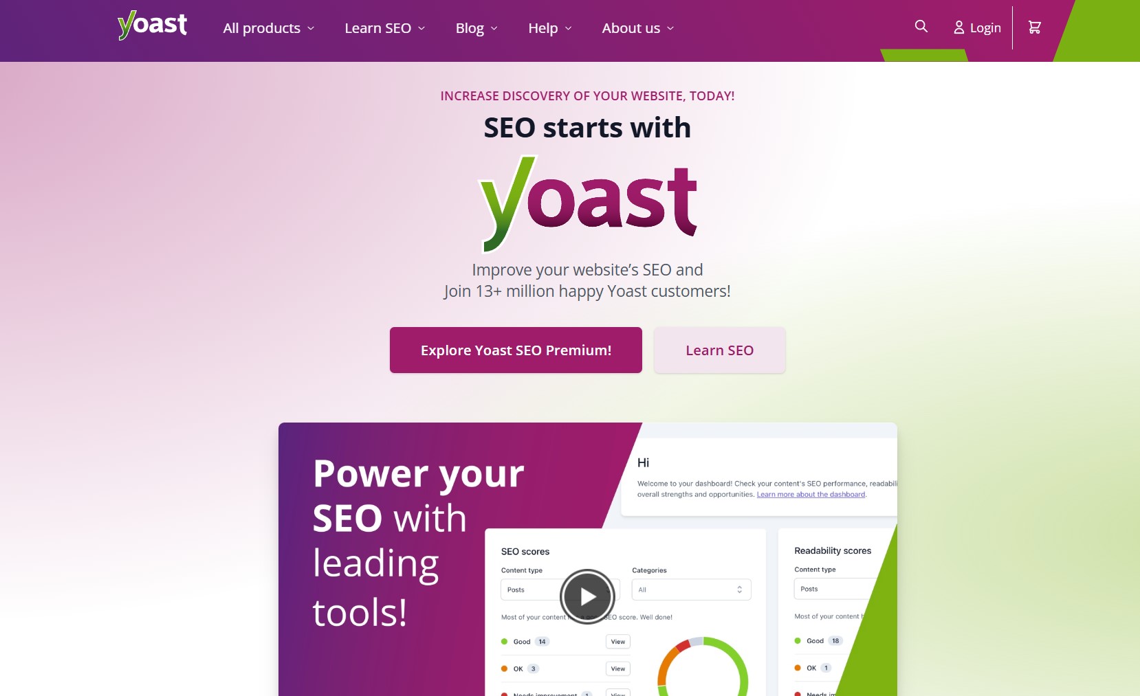 the Yoast homepage